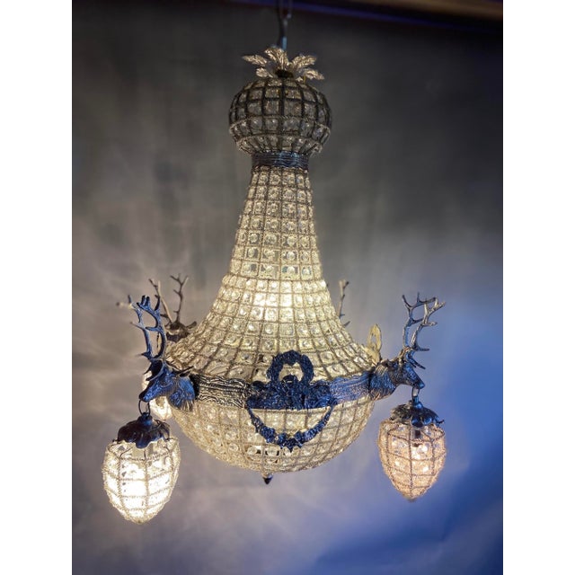 1980s French Louis XVI Charcoal Bronze Chandeliers - Pair For Sale - Image 17 of 18