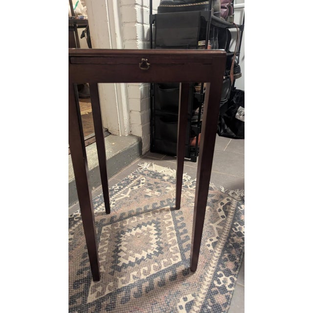 Vintage Mahogany Candle Stand End Table With Pull-Out Slide Leaf For Sale In Richmond - Image 6 of 6