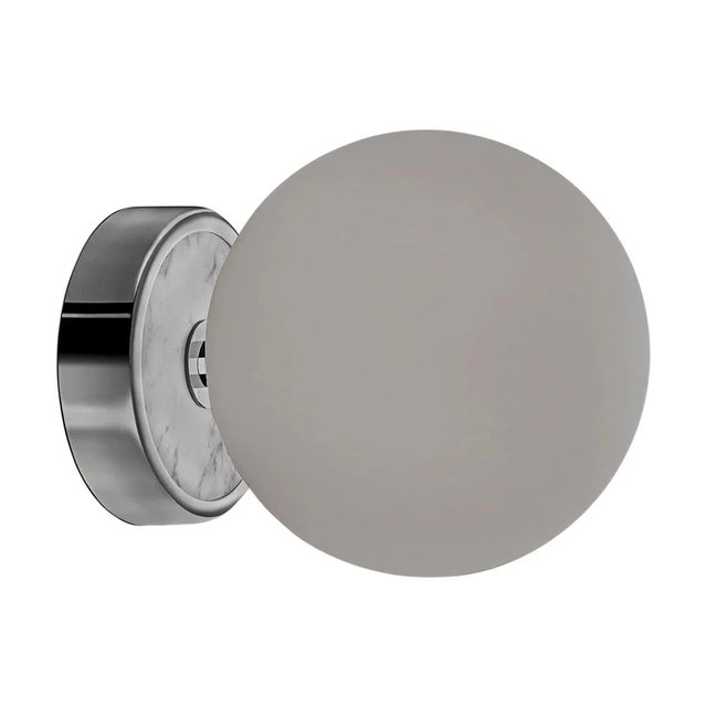 Polished Chrome With Opal Glass Bathroom Wall Light For Sale - Image 4 of 4