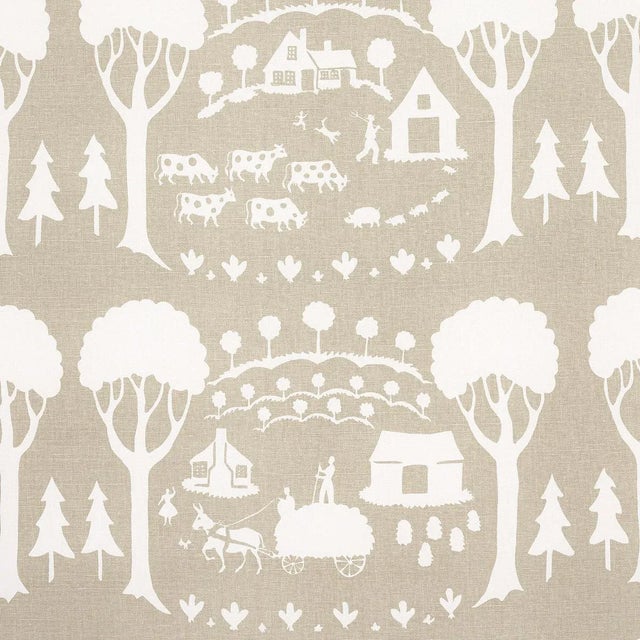 Not Yet Made - Made To Order Sample - Schumacher Farm Scene Fabric in Neutral For Sale - Image 5 of 5