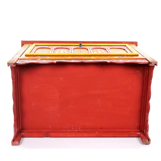 Moroccan Painted Coffee Table /Trunk Moorish Details, First Half 20th Century For Sale - Image 13 of 14