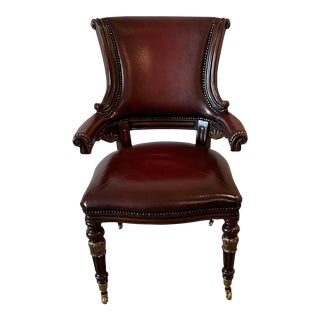 1990s Theodore Alexander Leather Office Chair For Sale