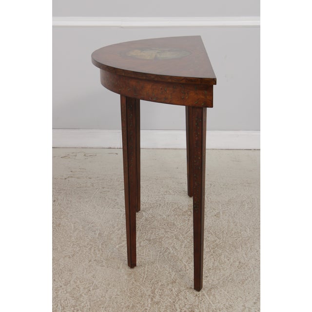 Adam Paint Decorated Demilune Console Hall Table For Sale In Philadelphia - Image 6 of 16