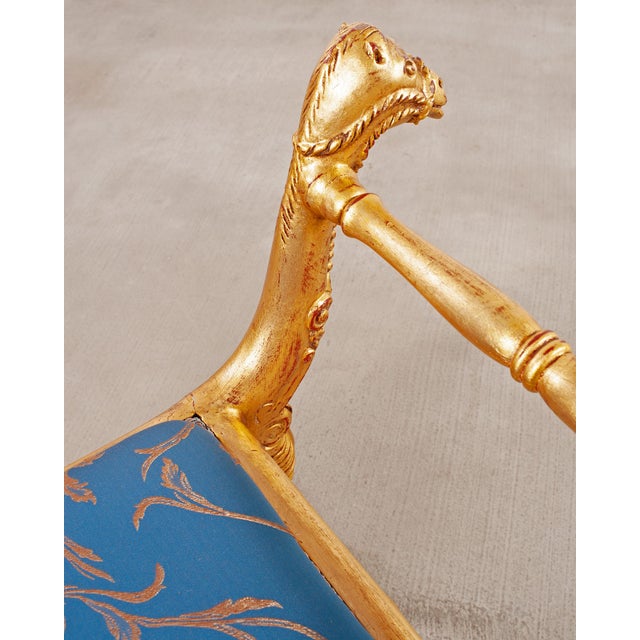 Pair of Italian Neoclassical Giltwood Camel Stool Benches For Sale - Image 14 of 18