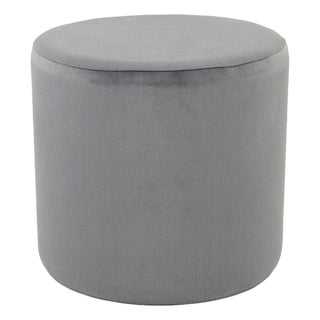 Remi Blue Velvet Round Stool For Sale