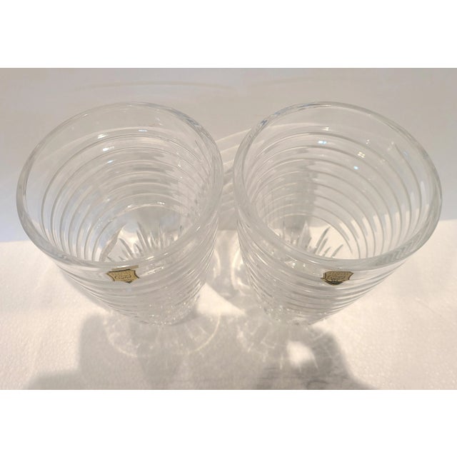 Mid 20th Century 24% Polish Lead Crystal Flower Vases - a Pair For Sale - Image 4 of 8