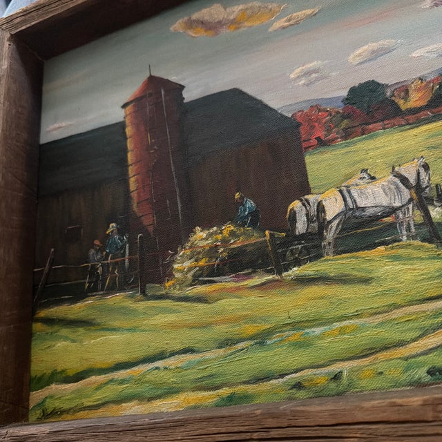 1970s Ida Van Tassell Original Farm Painting For Sale - Image 12 of 12