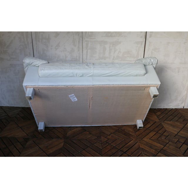 Italian Mid-Century Modern Leather Two-Seat Couch — Circa 1980s For Sale - Image 17 of 18