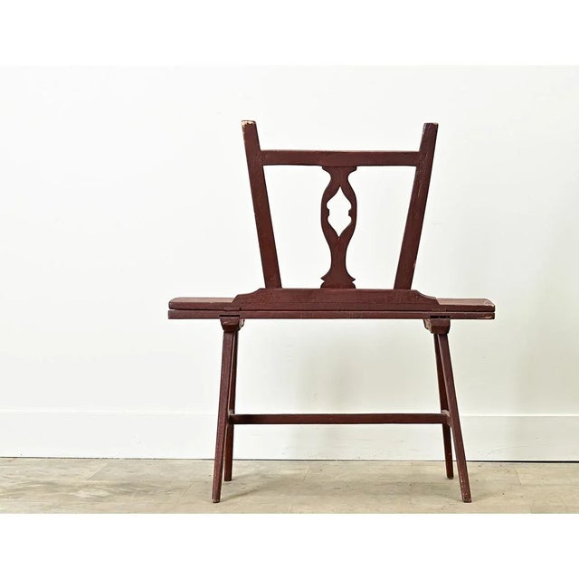 Rustic European Dutch 19th Century Painted Metamorphic Chair-Table For Sale - Image 3 of 12