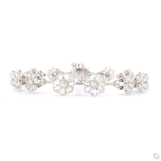 Modern 5.15 Carat Rose Cut Diamond Gold Bracelet For Sale - Image 3 of 9