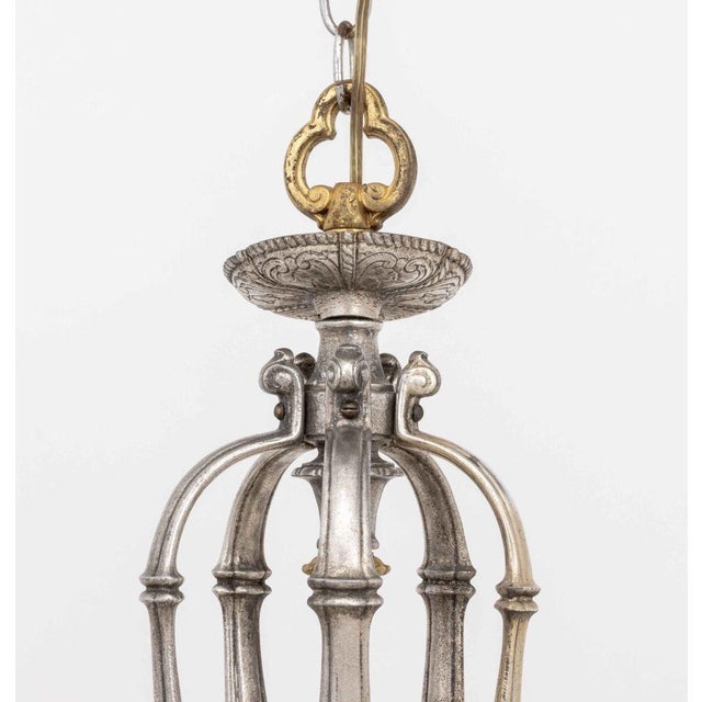 Late 20th Century Dutch Baroque Style Pewter and Brass Chandelier For Sale - Image 5 of 9