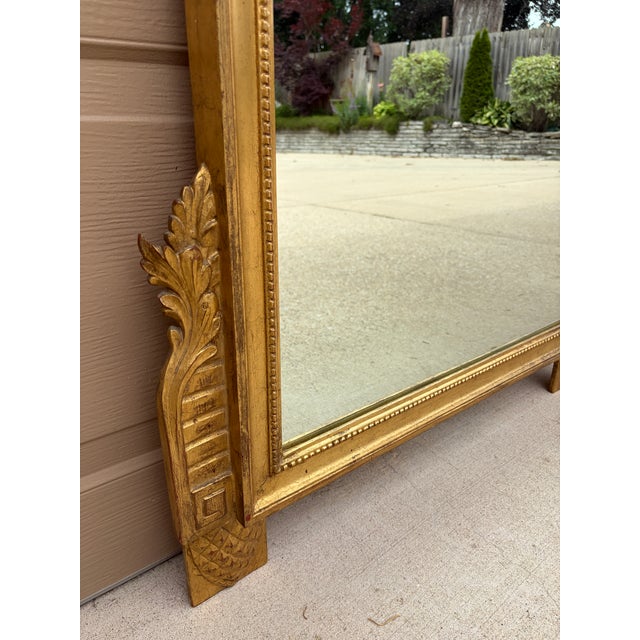 19th Century Italian Neoclassical Giltwood Mirror With Carved Urn and Foliage For Sale - Image 10 of 13