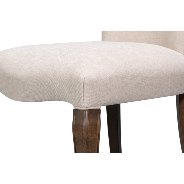 Louis XV Dining Chairs in Cream with Dark Brown Legs, Sets of 2 For Sale - Image 11 of 12