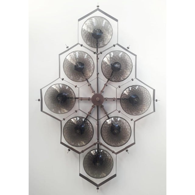 Fabio Ltd 21st Century Beehive Bronze Smoky Bubbles Murano Flush Mount by Fabio LTD For Sale - Image 4 of 7