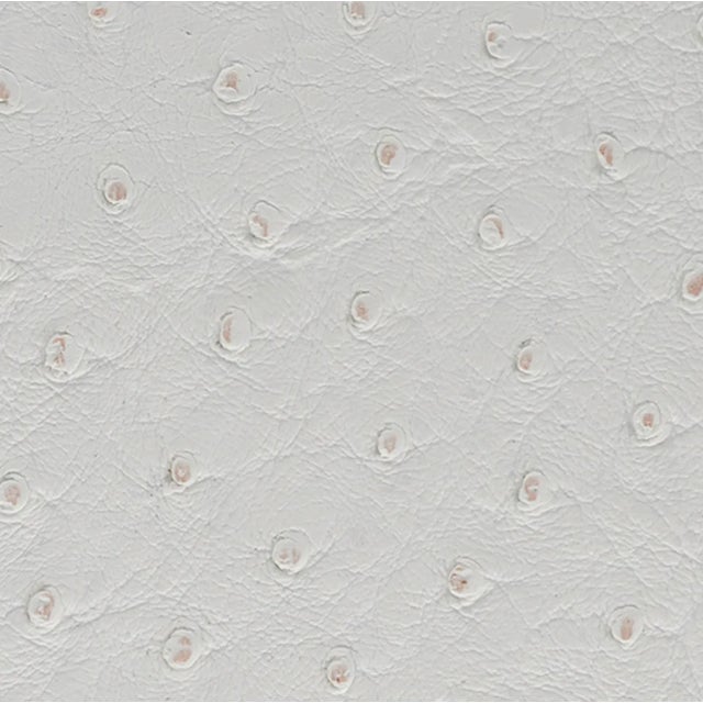 Contemporary Matthew Izzo Home - X Side Stool in Cream Ostrich Upholstery and Polished Nickel Base For Sale - Image 3 of 4