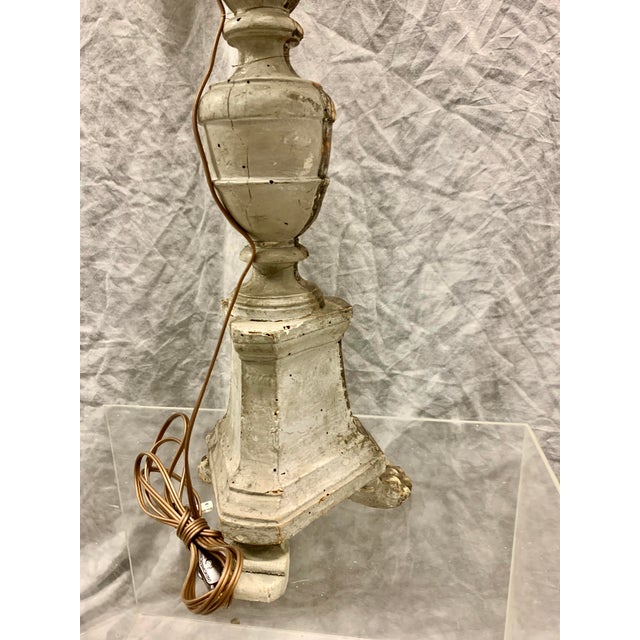 Wood Antique 19th Century Alterstick Lamp For Sale - Image 7 of 7