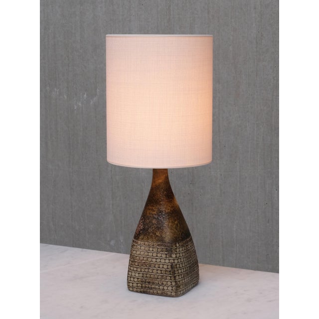 1950s Textured Stoneware Table Lamp by Stig Lindberg for Studiohanden Gustavsberg, 1950s For Sale - Image 5 of 11
