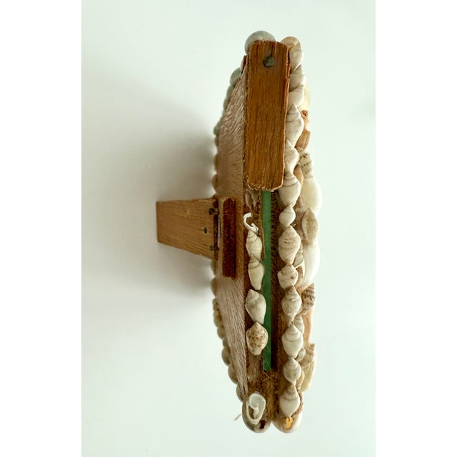 Vintage MCM Palm Beach Tony Duquette Style Handmade Seashell Wood Picture Frame For Sale - Image 9 of 12