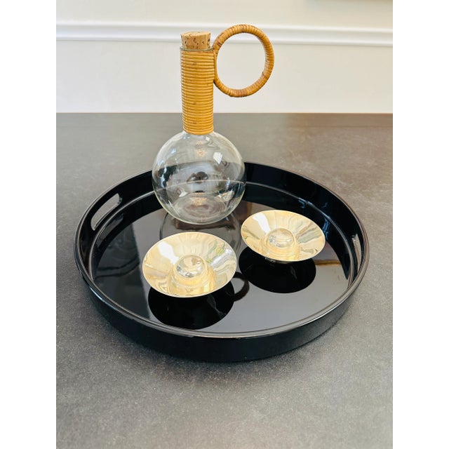 A Pair of Vintage Sterling Silver Modernist Wine Sommelier Tastevin, dating to the 1980’s. Beautiful rich coloration....