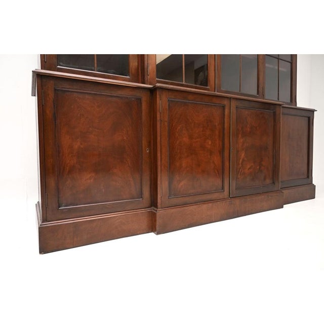 Vintage Georgian Breakfront Bookcase, 1930s For Sale - Image 11 of 14