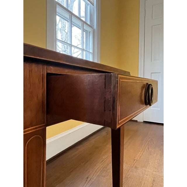 Early 20th Century Hepplewhite Style Inlaid Pembroke Tables - a Pair For Sale - Image 9 of 13