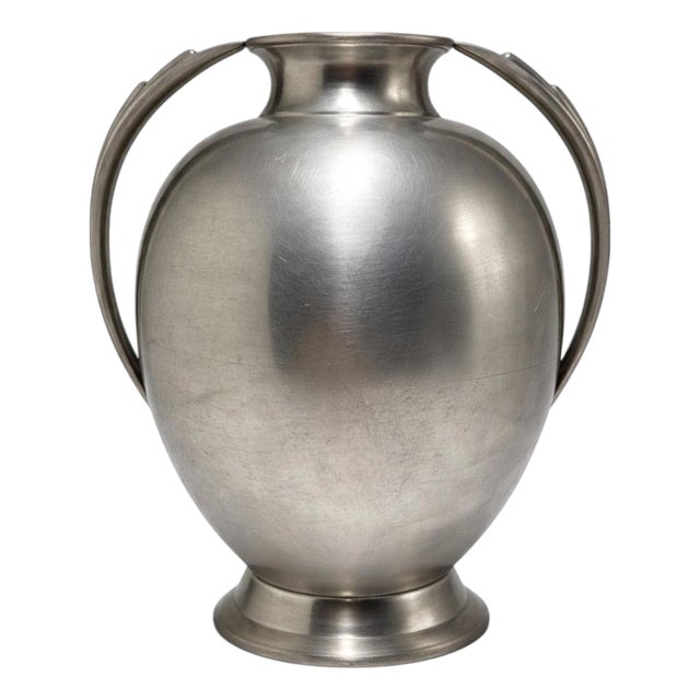 Swedish Art Deco Pewter Vase attributed to GAB Guldsmedsaktiebolaget, 1936 For Sale