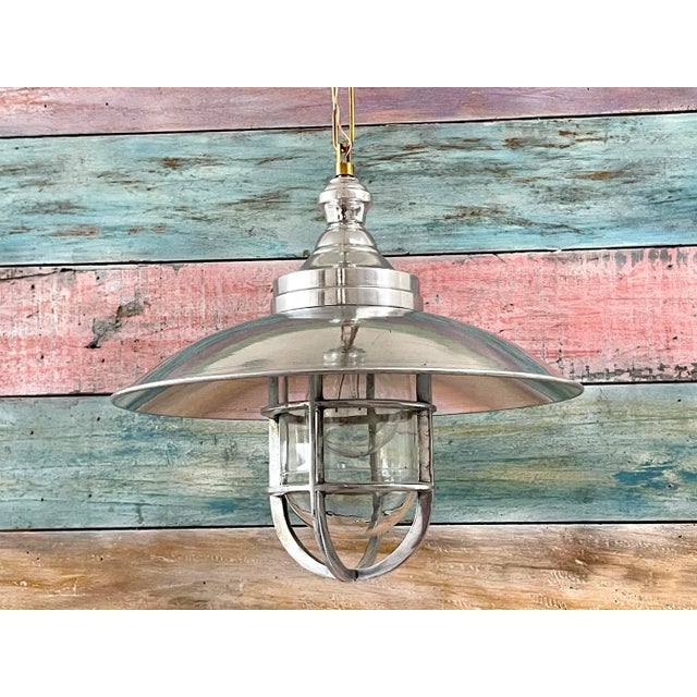 2020s Nautical Maritime Aluminum Shade Pendant For Sale - Image 5 of 8