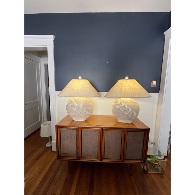 Sculpture Materials Postmodern Oval Tessellated Stone Lamps by Pacific Coast Lighting For Sale - Image 7 of 7