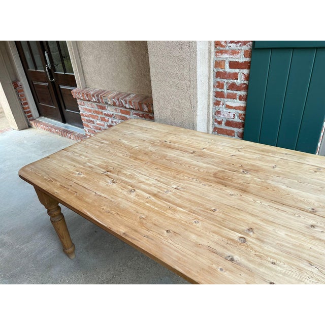 Vintage English Pine Farmhouse Dining Table Refectory Country Kitchen Island For Sale - Image 15 of 18