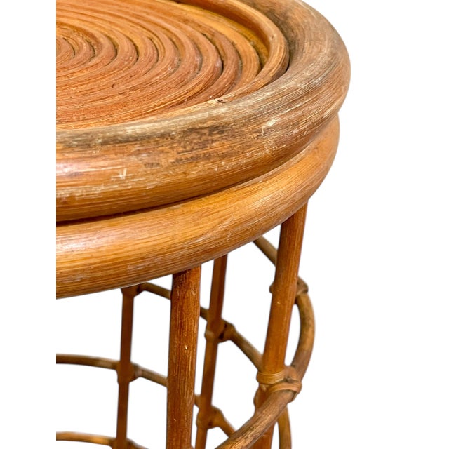 Adrien Audoux and Frida Minet Vintage French BoHo Bamboo and Rattan Umbrella Stand For Sale - Image 4 of 16