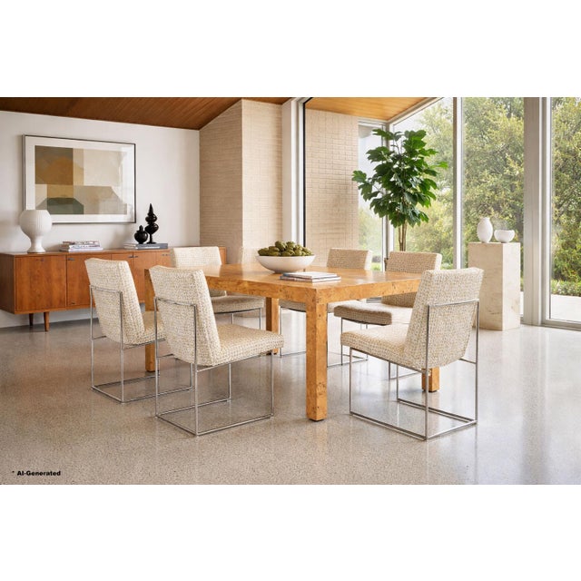 Discover an extraordinary collection of six vintage dining chairs that exemplify 1970s American design at its finest....