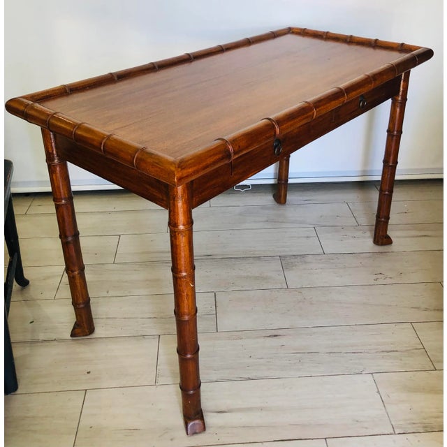 Contemporary Faux Bamboo Console Table For Sale - Image 13 of 13