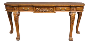 Karges Walnut Carved Console Table