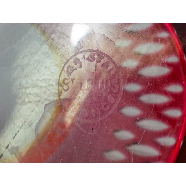 Red Mid 20th Century Saint St Louis Crystal France Thistle Red & Gold Encrusted Tea Tumbler Glass For Sale - Image 8 of 8