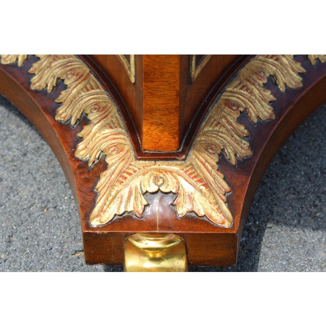 1980s Maitland-Smith Inlaid Wood Table With Gilt Brass Paw Feet For Sale - Image 12 of 12