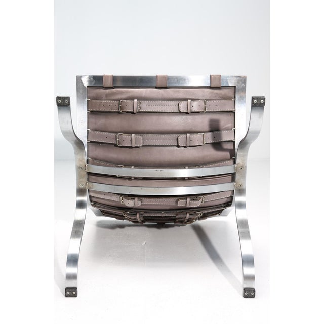 Lowback Ari Chair in Grey Leather by Arne Norel, Denmark, 1960s For Sale - Image 6 of 7
