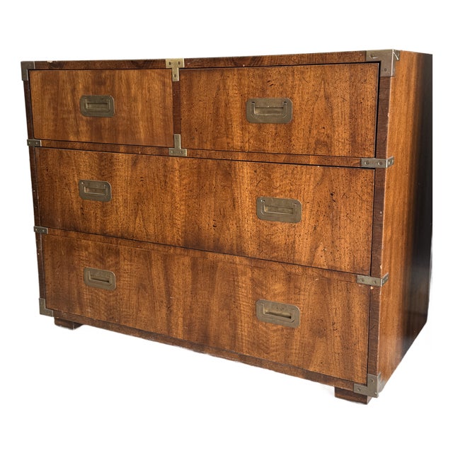 Mid-Century Henredon 4 Drawer Campaign Dresser—two Available For Sale
