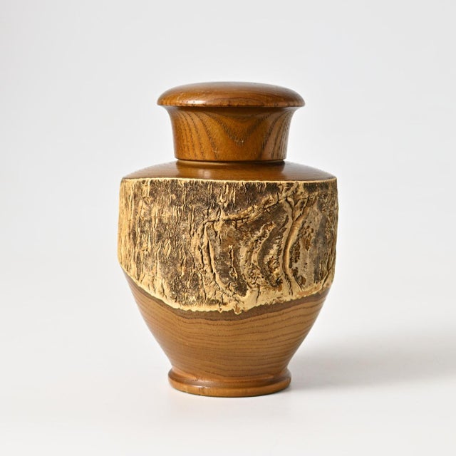 Japanese Wooden Chazutsu Tea Caddy with Natural Bark, 1960s For Sale - Image 12 of 12