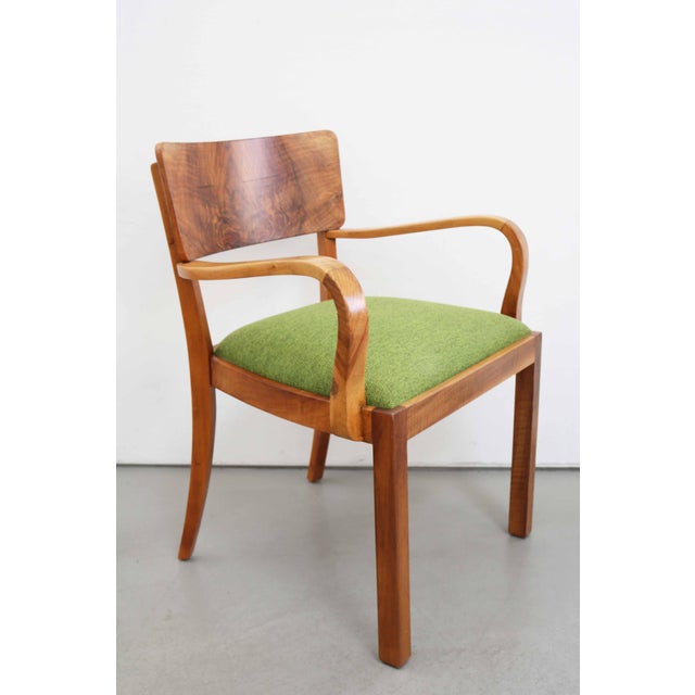 German Art Deco Armchair in Walnut and Walnut Burl Wood, 1920s For Sale - Image 11 of 11