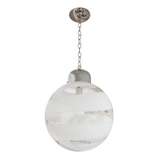 1960s Swirled Murano Lattimo Stripe Pendant For Sale