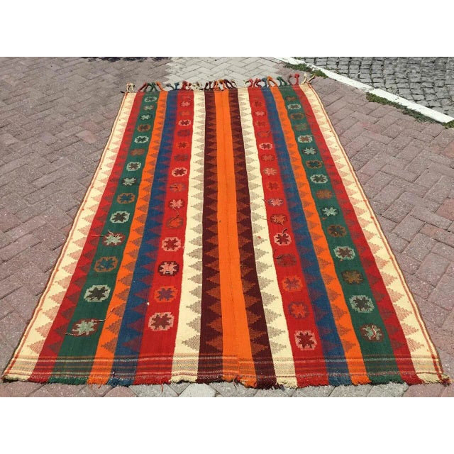 Colorful Vintage Kilim Rug , X For Sale - Image 10 of 10