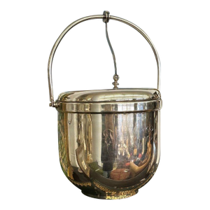 Vintage Sheffield Silverplate Lidded Ice Bucket With Pyrex Insert - From the Estate of Susie Hilfiger