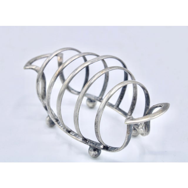 1940s Vintage English Silver Plate Toast Rack / Letter Holder For Sale - Image 5 of 9