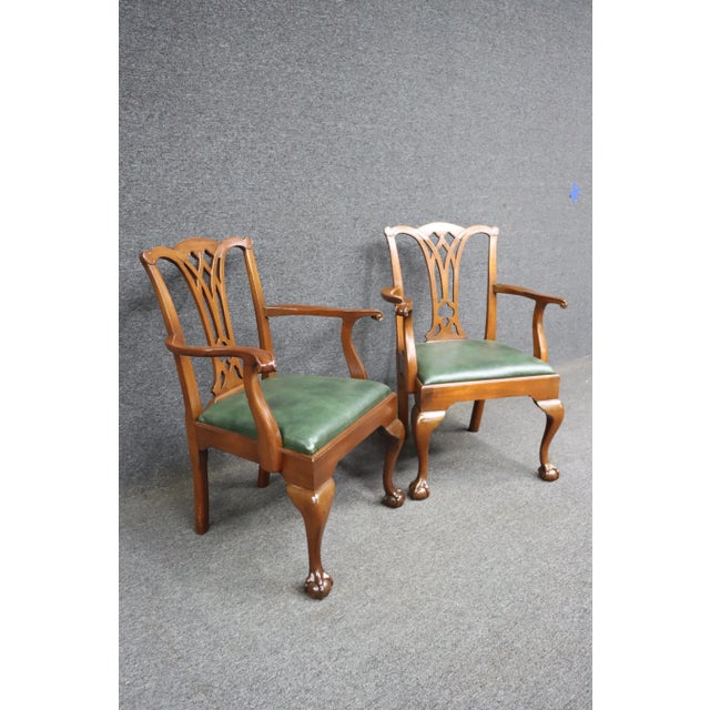 Chippendale Kittinger Chippendale Style Claw & Ball Mahogany Armchairs For Sale - Image 3 of 9