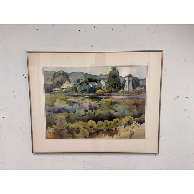 1990s Charlotte Panton Rossi Home Place Framed Watercolor, Circa 1996 For Sale - Image 5 of 12