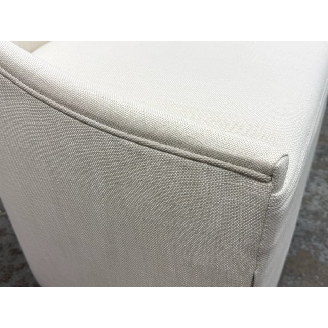 Restoration Hardware Ella Skirted Fabric Dining Side Chairs + Casters, Set of Four For Sale - Image 9 of 12