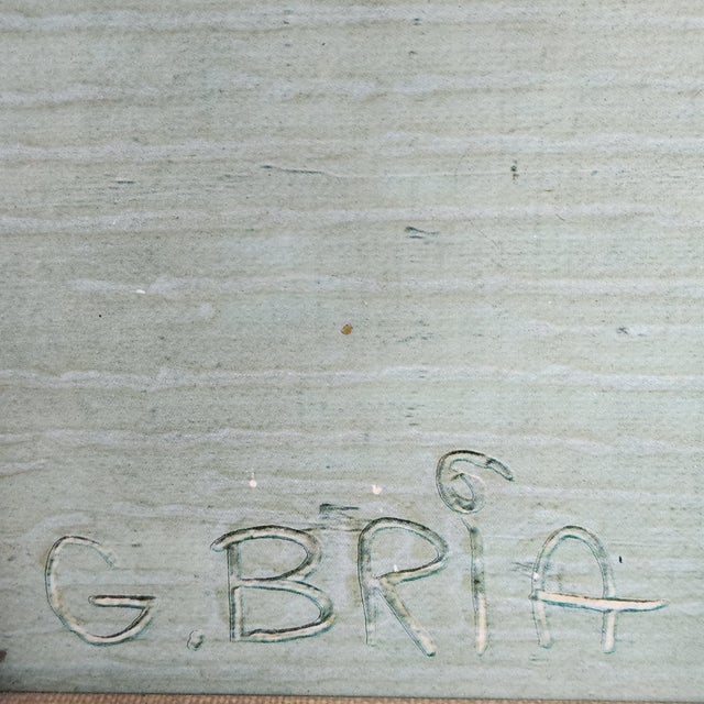 Mid 20th Century Framed Large-Scale 1960s French Modern Harbor Scene Oil Painting (43" × 36") For Sale - Image 5 of 15