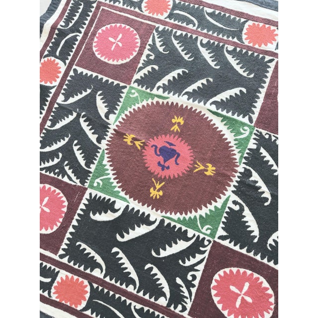 Vintage Embroidery Suzani from Tashkent, circa 1960s. Dimension; 46'' x 46'' inches / 116 x 116 cm / 3'10'' x 3'10''...