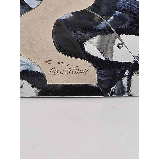 Black Clear and Black Ink-Effect Glass Vase, 1970s For Sale - Image 8 of 9