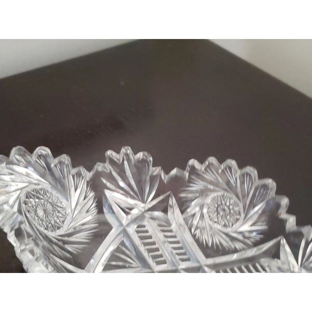 Transparent 1930s Vintage Decorative Cut Style Crystal Dish For Sale - Image 8 of 11